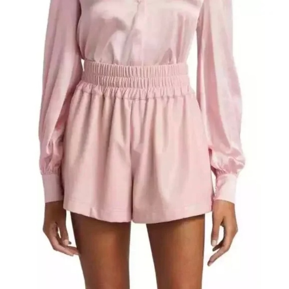 GENERATION LOVE Amy Light Pink Vegan Leather Boxing Style Pull-On Short Size S - Picture 1 of 12